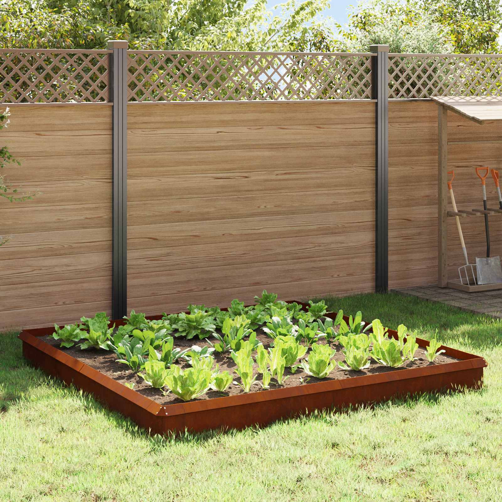 vidaXL Schneckenzauns 12 pcs 100 x 3,5 x 25 cm Wetterfeststahl Rostig