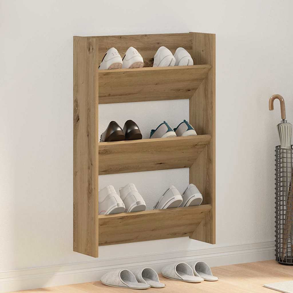 vidaXL Schuhschrank 60 x 18 x 90 cm Holzwerkstoff Artisan-Eiche