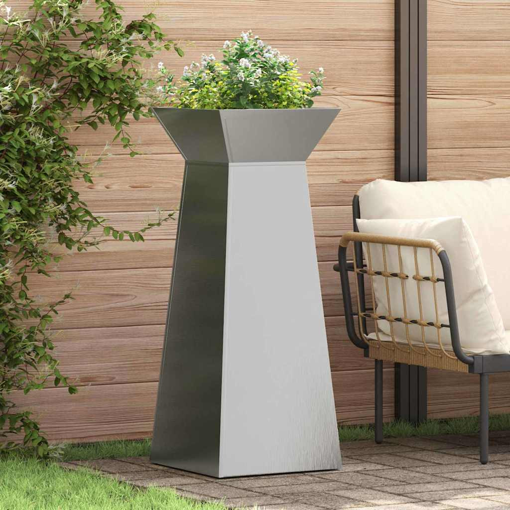 vidaXL Säulen Pflanzer 2 Stk. Silber 40 x 40 x 100 cm