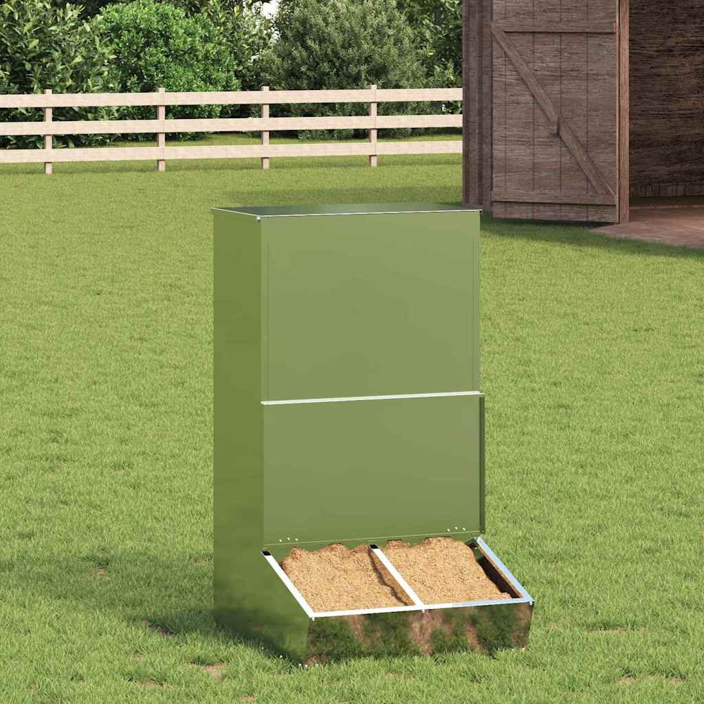 vidaXL Schweinfutterspender Silber 55 x 51 x 91,5 cm Verzinkter Stahl