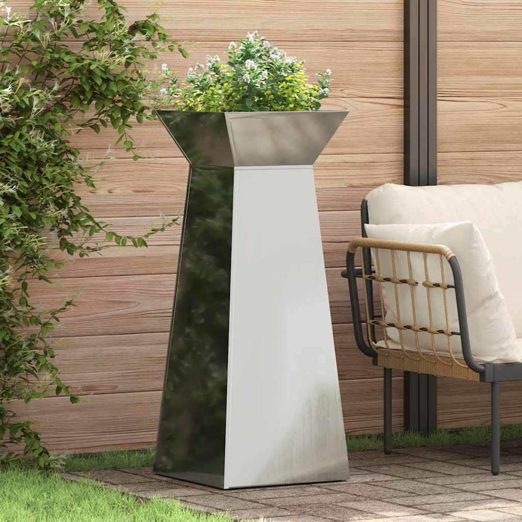 vidaXL Säulen Pflanzer 2 Stk. Silber 40 x 40 x 100 cm