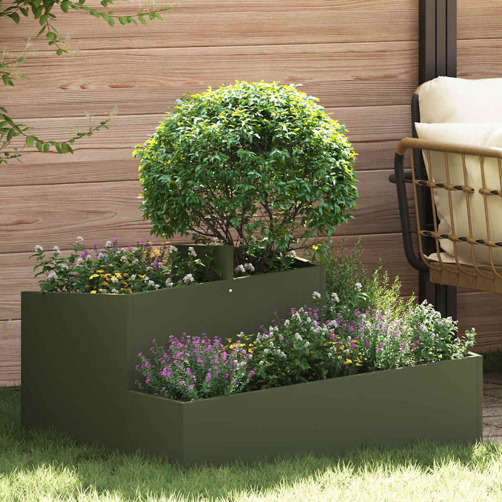 vidaXL Garten-Pflanzgefäß Olive Grün 80 x 80 x 50 cm