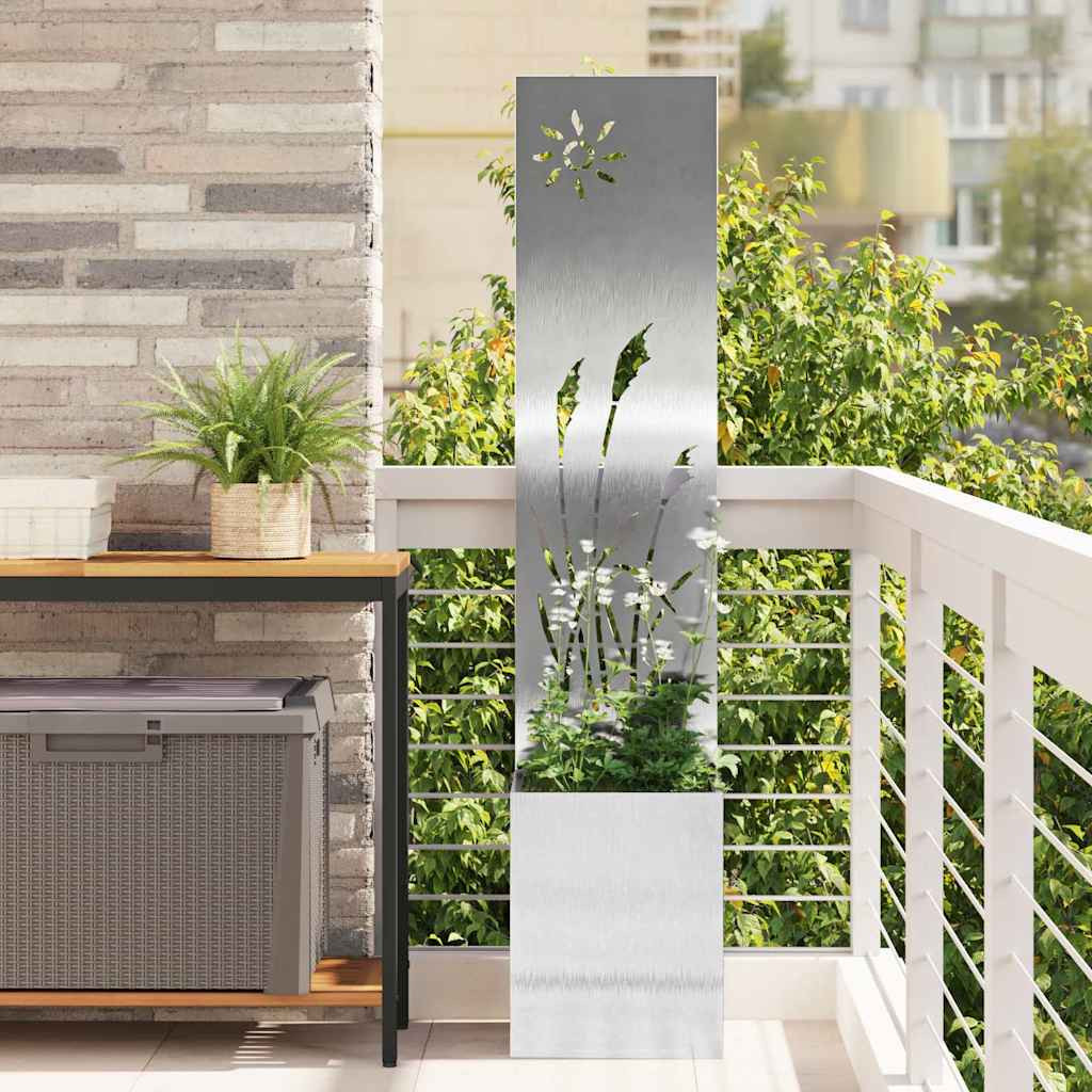 vidaXL Garten Sichtschutz-Leinwand Silber 32 x 32 x 150 cm Edelstahl