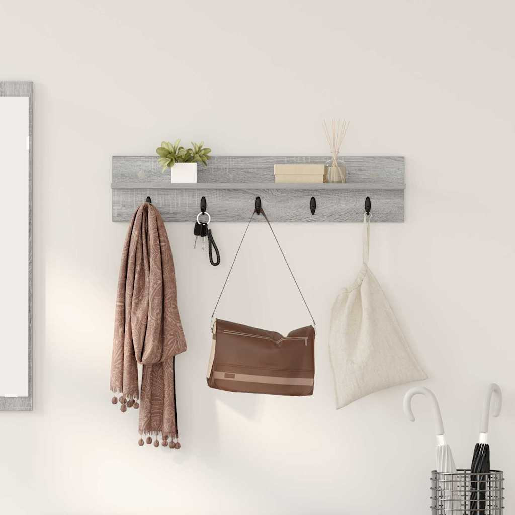 vidaXL Wandmontierter nachttisch Graues Sonoma 80 x 10,5 x 18 cm