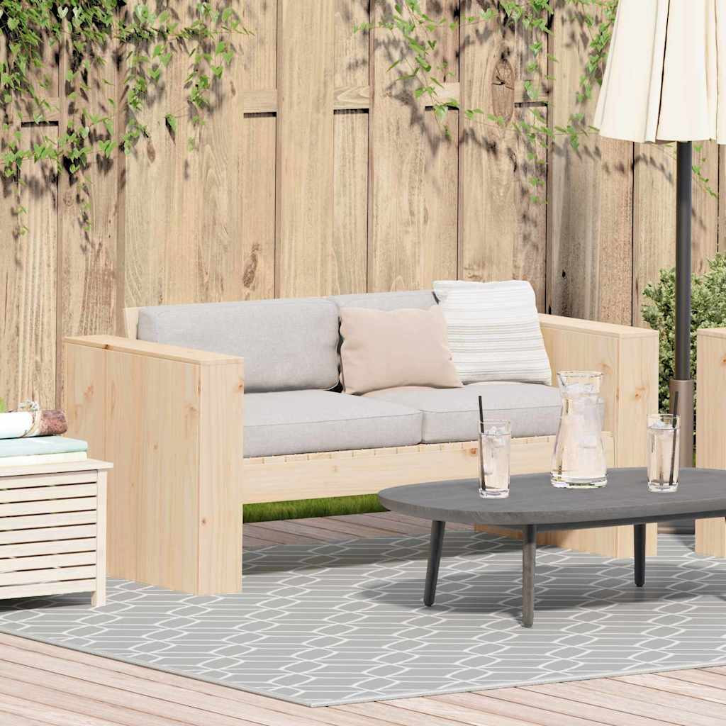 vidaXL Garten-Sofa Natur 134 x 60 x 62 cm Massives Kiefernholz