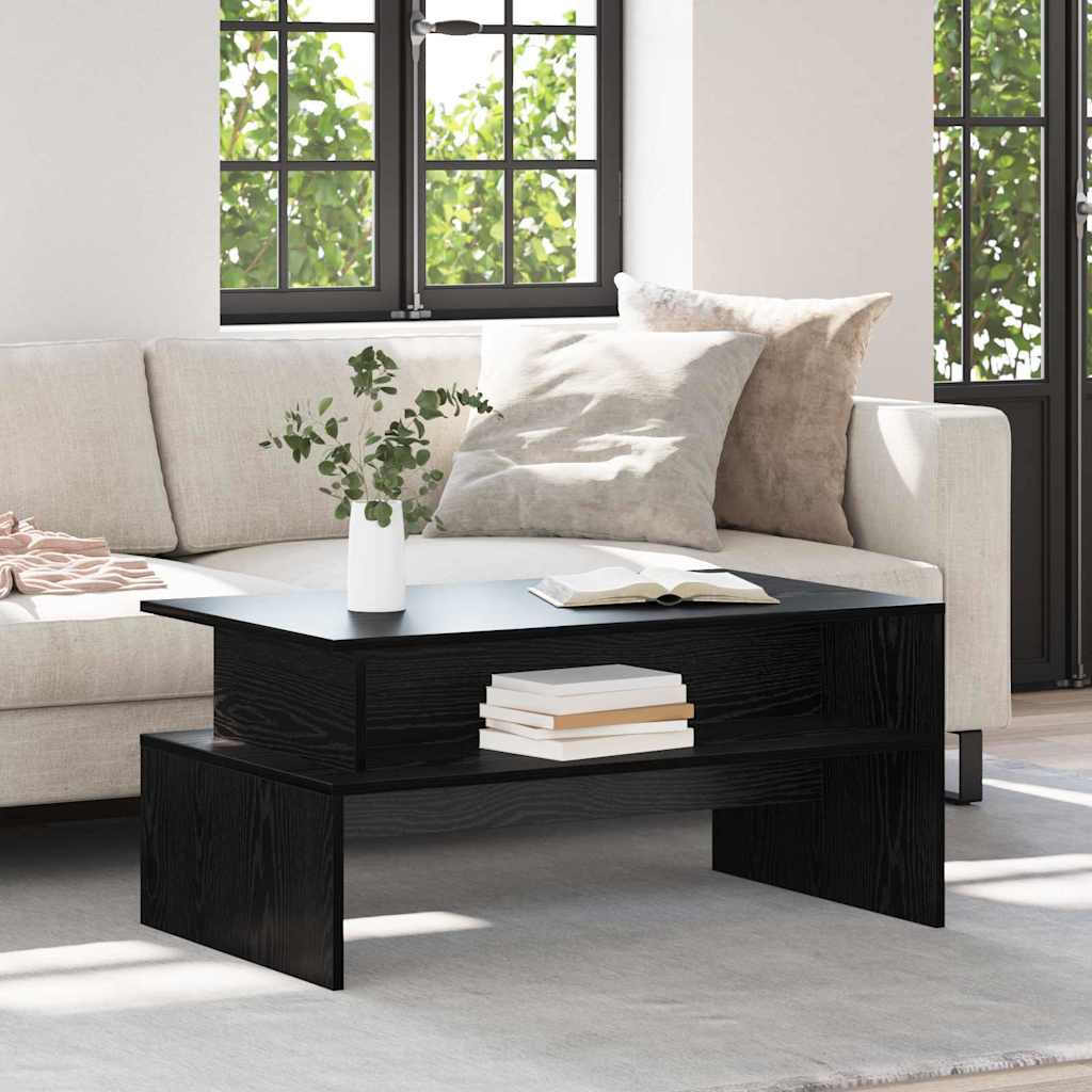 vidaXL Couchtisch Schwarz Eichen-Optik 90 x 55 x 42,5 cm Holzwerkstoff