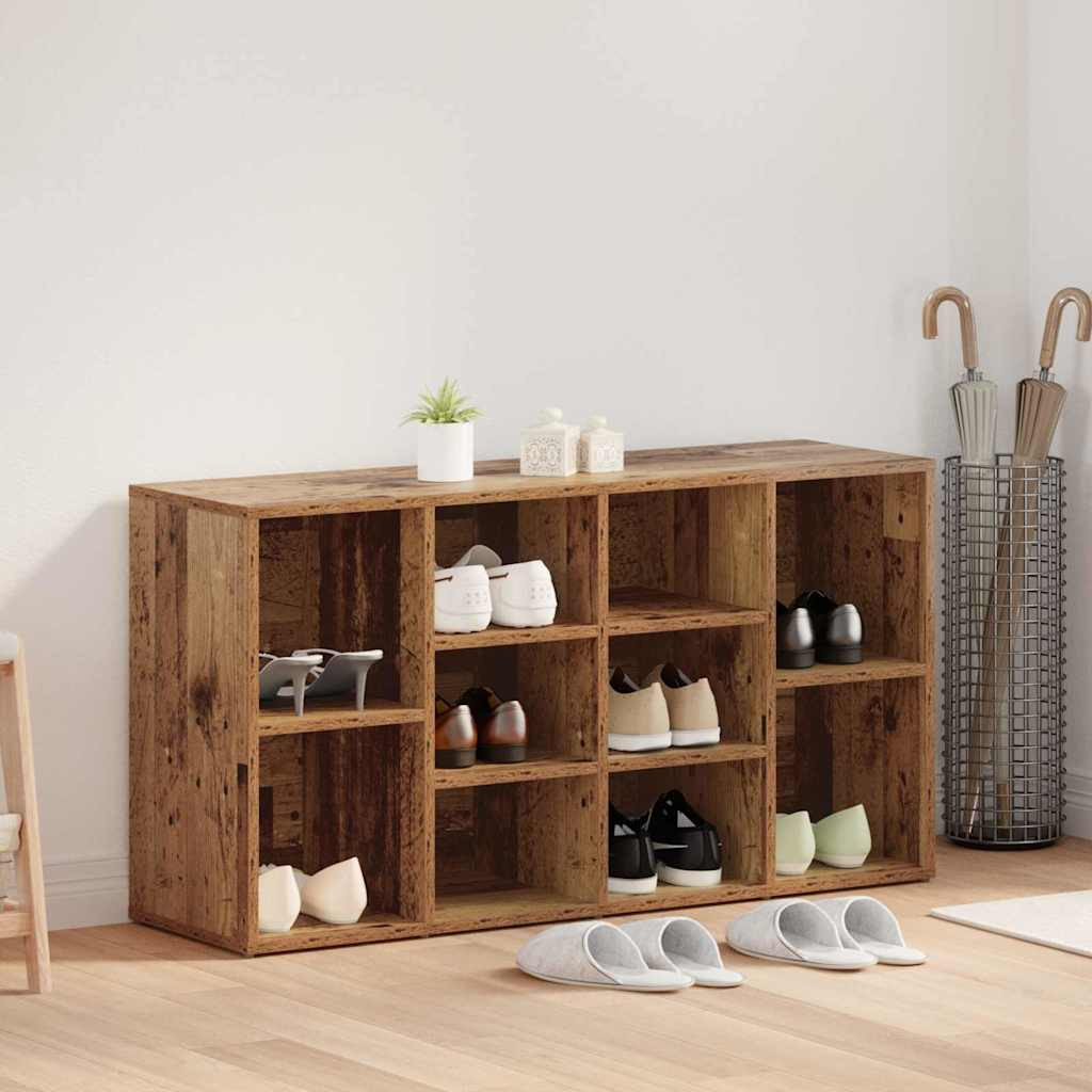 vidaXL Schuhbank mit Regal Altholz 103 x 30 x 54,5 cm Holzwerkstoff