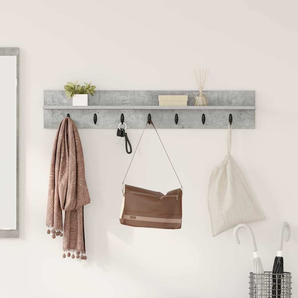 vidaXL Wandmontierter nachttisch Beton Grau 100 x 10,5 x 18 cm