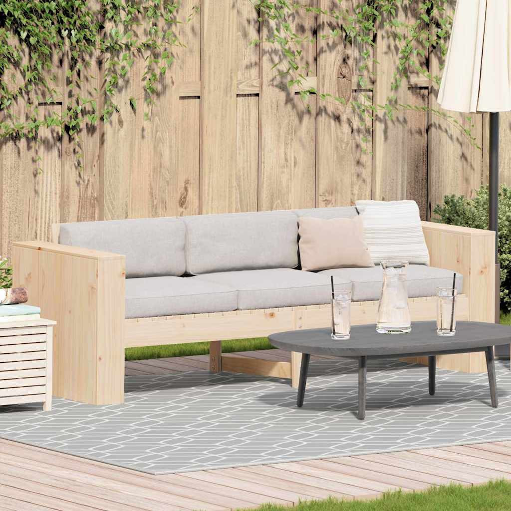 vidaXL Garten-Sofa Natur 185,5 x 60 x 62 cm Massives Kiefernholz