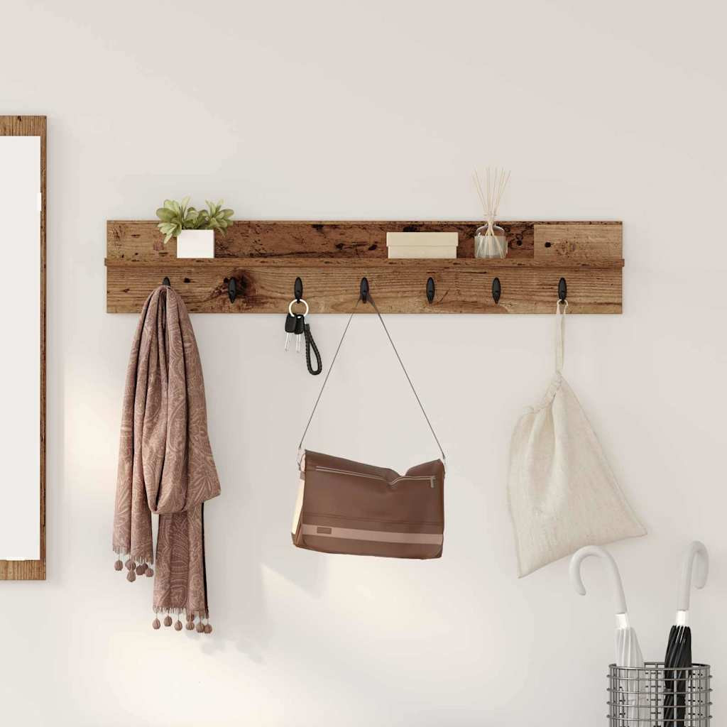 vidaXL Wandmontierter nachttisch Altholz 100 x 10,5 x 18 cm