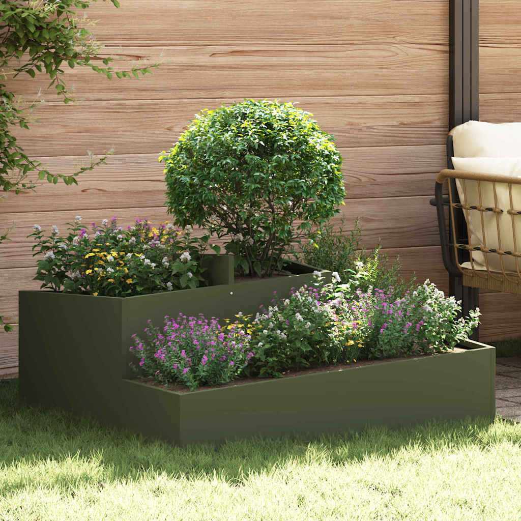 vidaXL Garten-Pflanzgefäß Olive Grün 100 x 100 x 50 cm