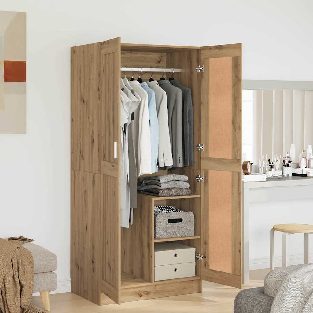 vidaXL Kleiderschrank Kunsthandwerk Eiche 82,5 x 51,5 x 180 cm