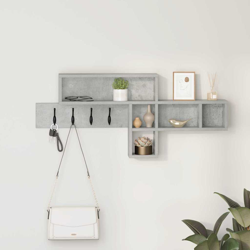 vidaXL Wandmontierter nachttisch Beton Grau 100 x 12 x 43,5 cm