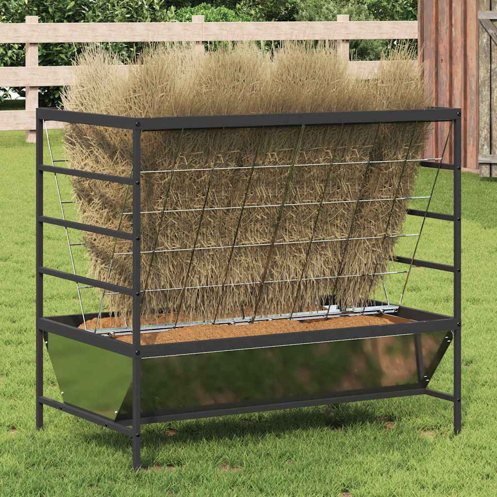 vidaXL Viehfutterspender Silber 100 x 60 x 90 cm Verzinkter Stahl