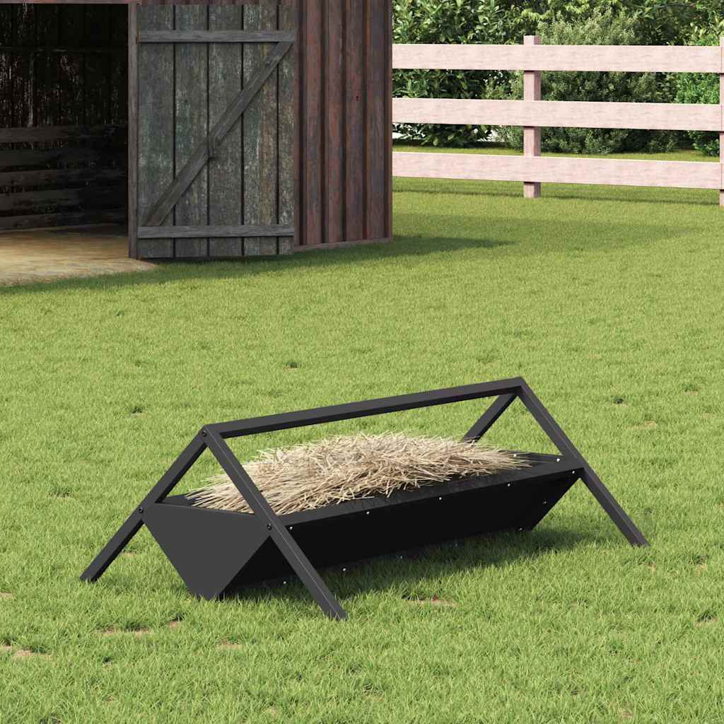 vidaXL Futtertröge für Nutztiere Schwarz 111 x 76 x 38 cm