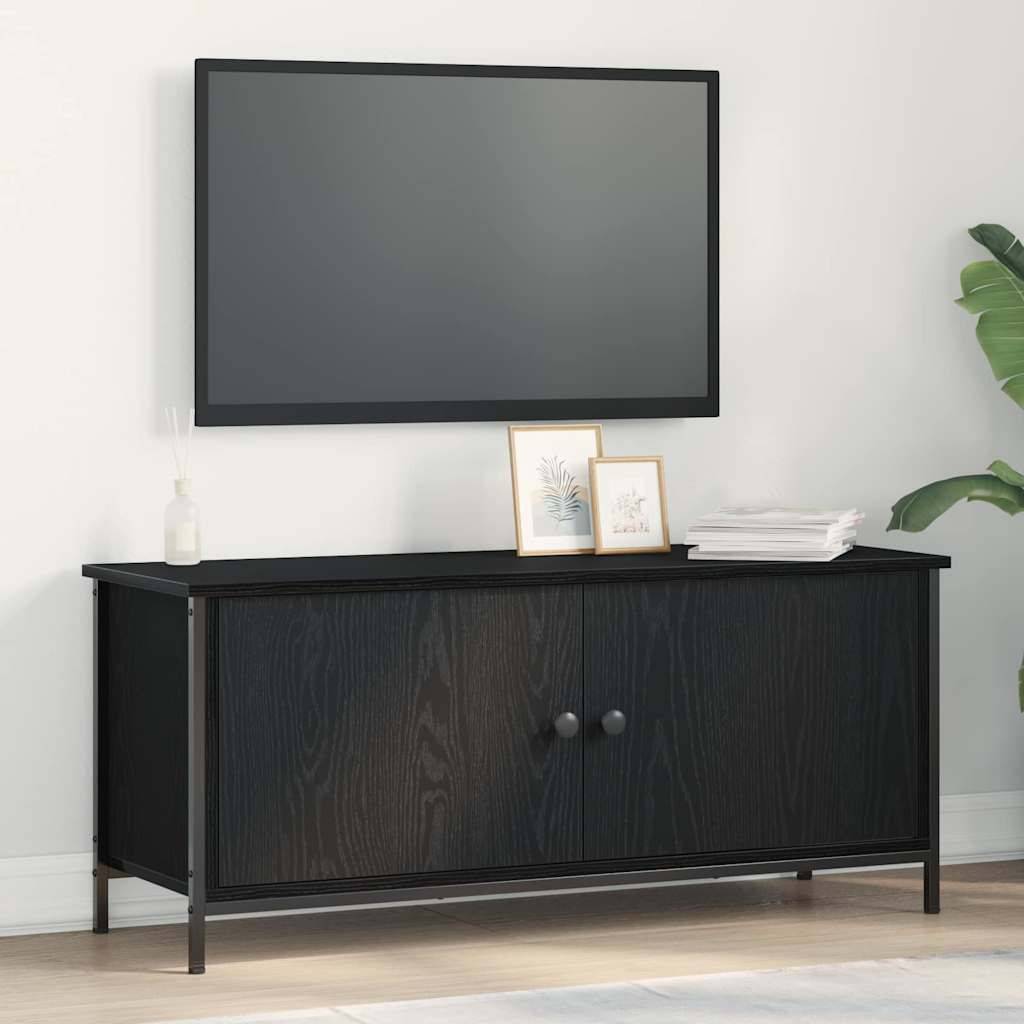 vidaXL TV-Schränk Schwarz Eichen-Optik 100 x 35 x 45 cm Holzwerkstoff