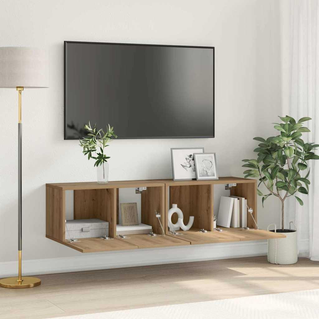 vidaXL TV-Schrankset 2 pcs Braun Holzwerkstoff