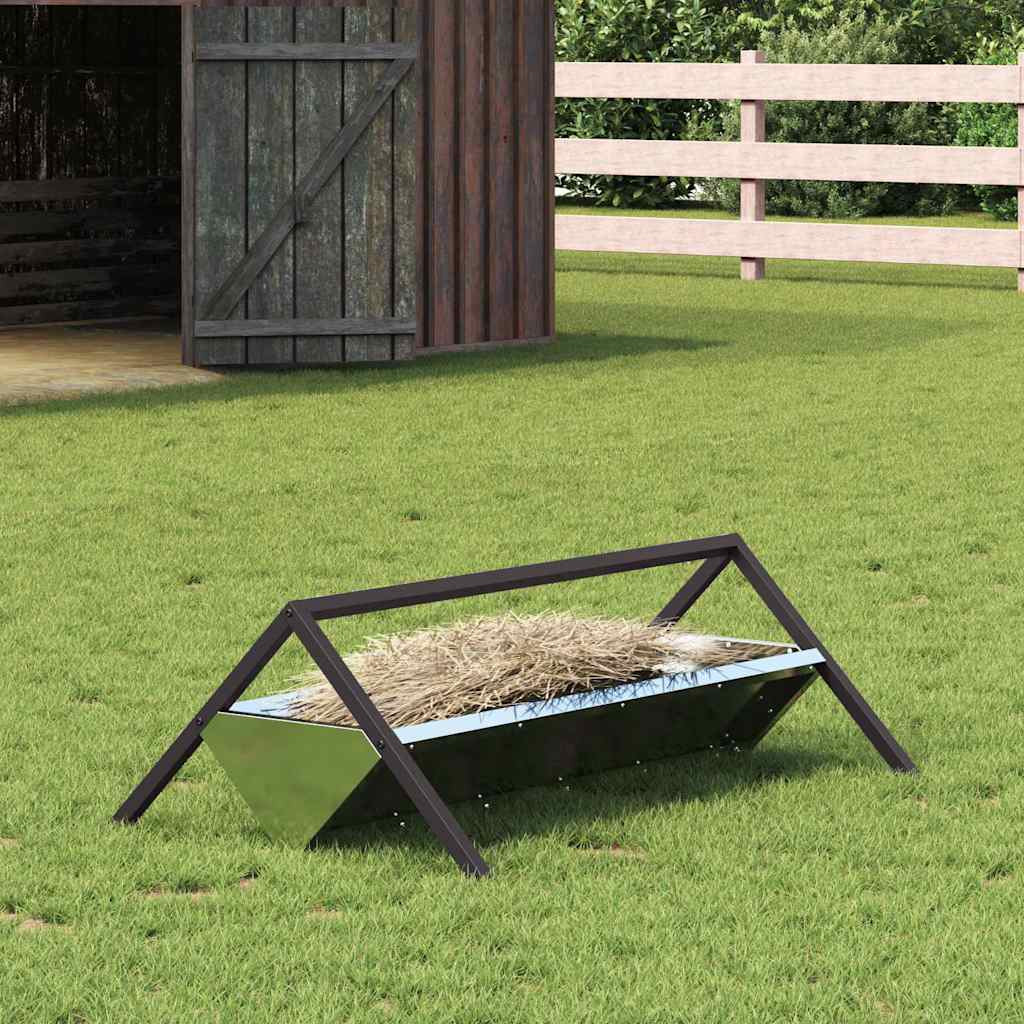 vidaXL Futtertröge für Nutztiere Silber 111 x 76 x 38 cm