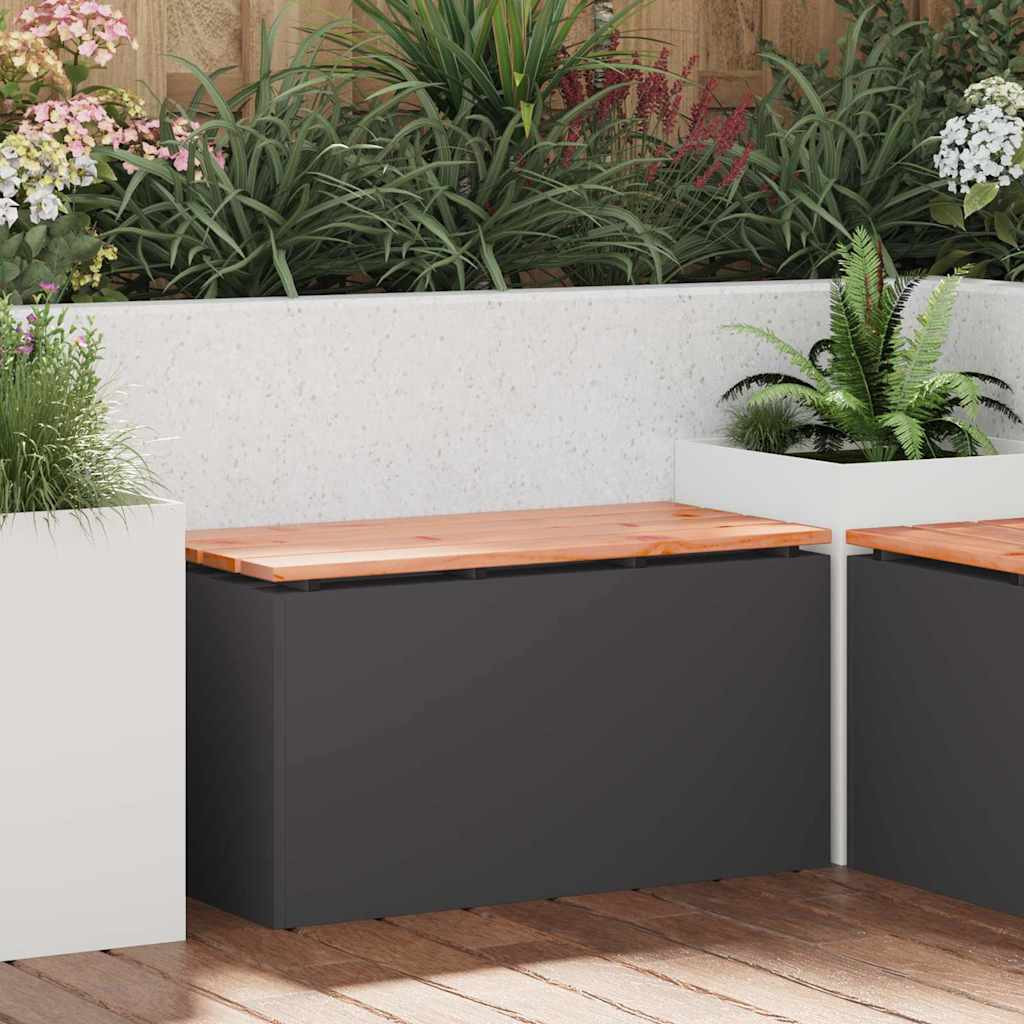 vidaXL Gartenbank Schwarz 80 x 40 x 43 cm