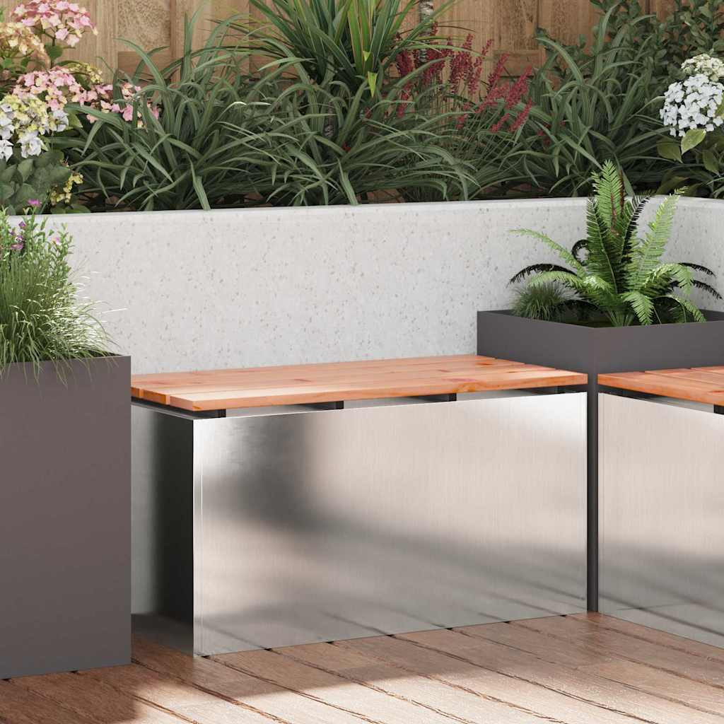 vidaXL Gartenbank Edelstahl 80 x 40 x 43 cm