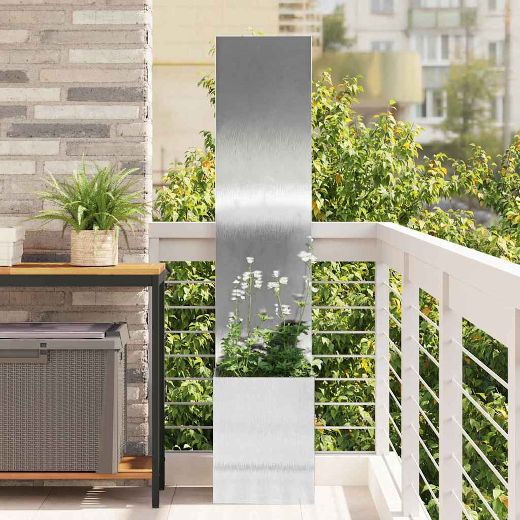 vidaXL Garten Sichtschutz-Leinwand Silber 32 x 32 x 150 cm Edelstahl