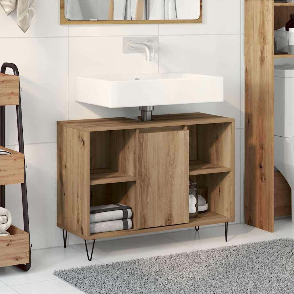 vidaXL Badezimmerschrank Artisan-Eiche 80 x 33 x 60 cm Holzwerkstoff