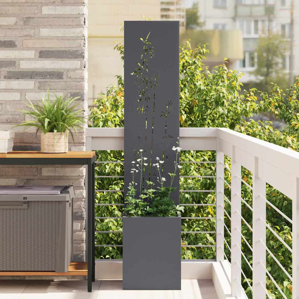 vidaXL Garten Sichtschutz-Leinwand Floral Anthrazit 32 x 32 x 150 cm