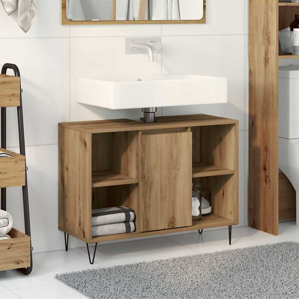 vidaXL Badezimmerschrank Artisan-Eiche 80 x 33 x 60 cm Holzwerkstoff