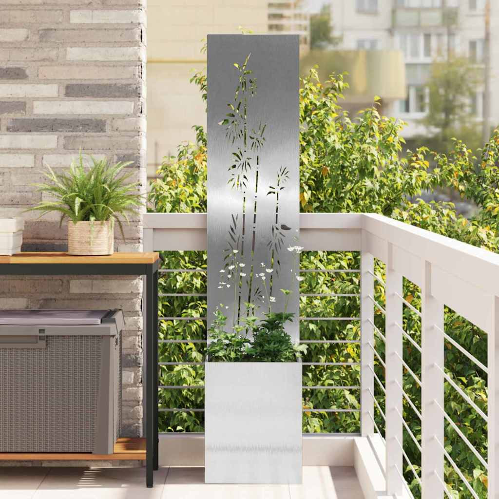 vidaXL Garten Sichtschutz-Leinwand Silber 32 x 32 x 150 cm Edelstahl