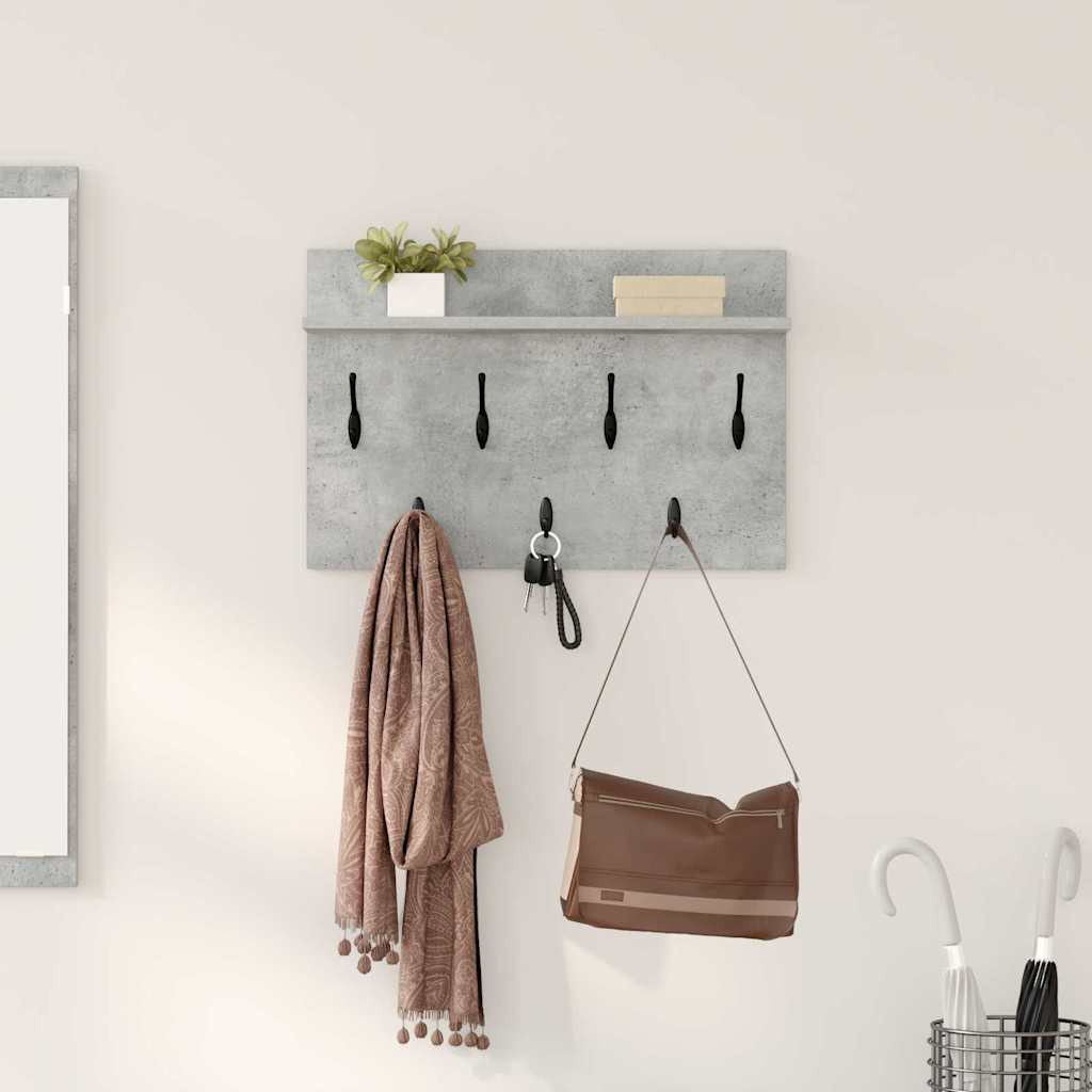 vidaXL Wandmontierter nachttisch mit Regal Beton Grau 60 x 40 x 12 cm