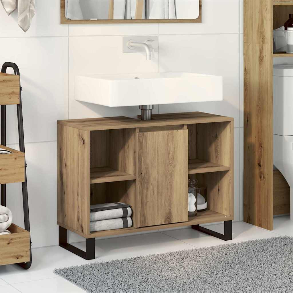vidaXL Badezimmerschrank Artisan-Eiche 80 x 33 x 60 cm Holzwerkstoff