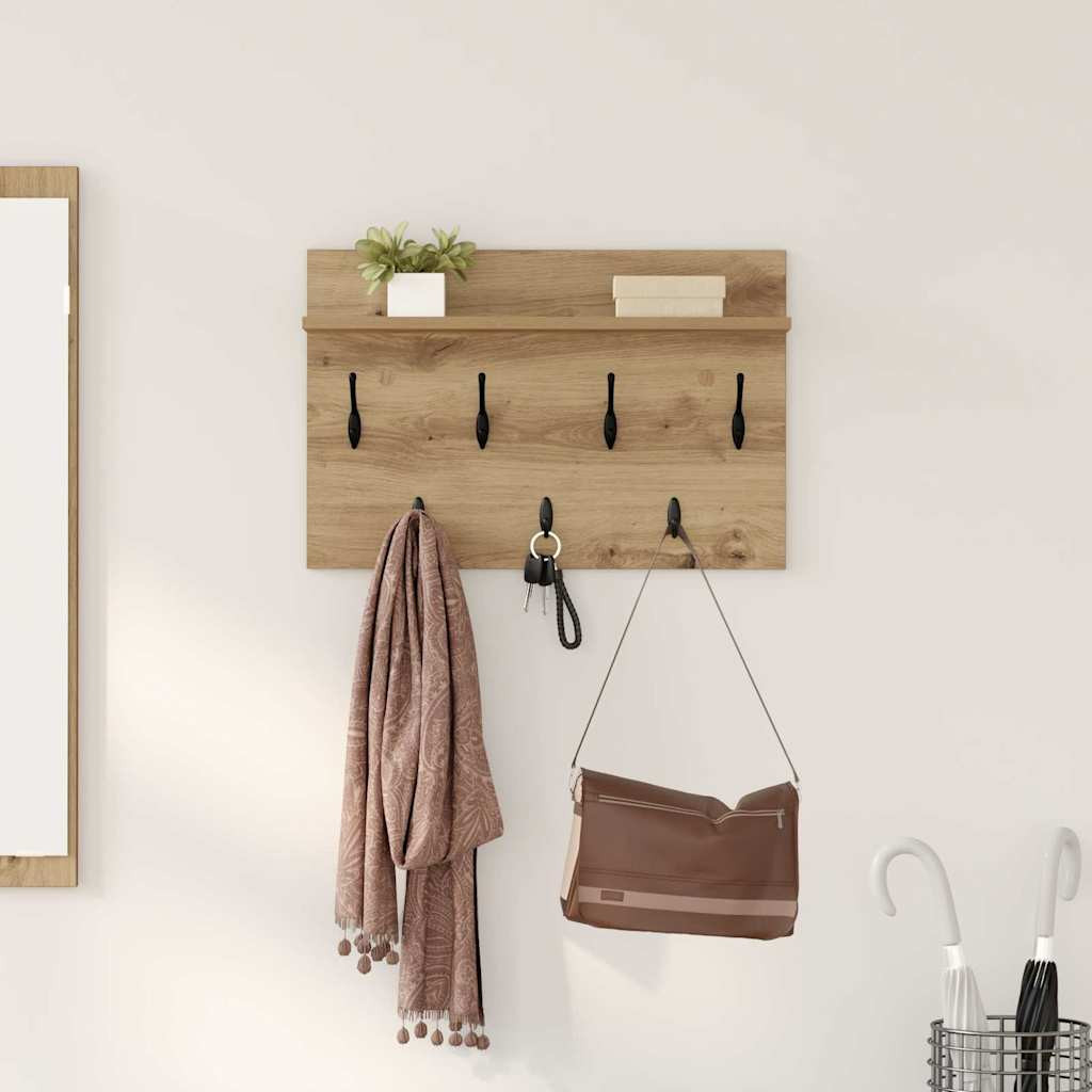 vidaXL Wandmontierter nachttisch Wandhalterung Artisan-Eiche