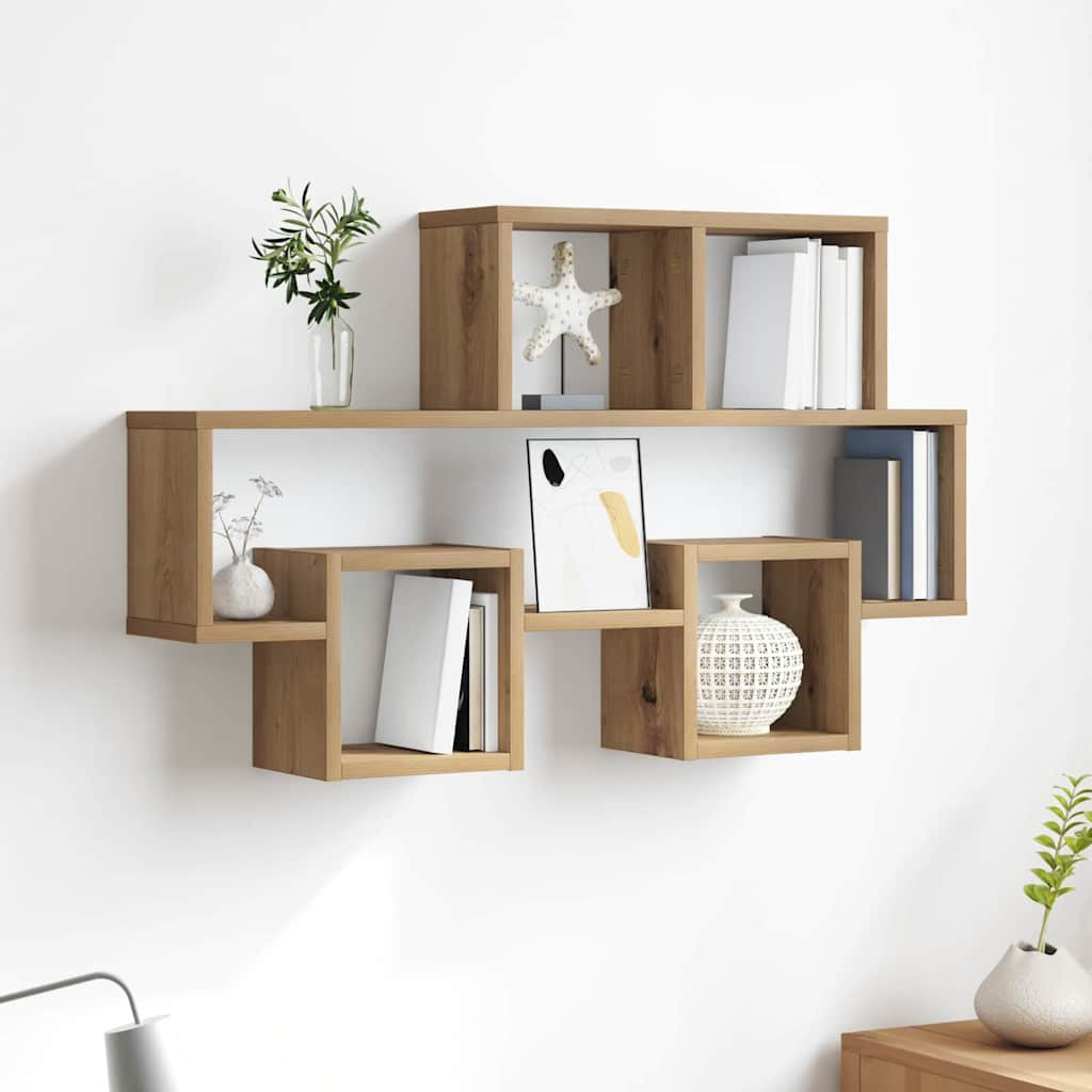 vidaXL Wandregal Wandhalterung Artisan-Eiche 82 x 15 x 51 cm
