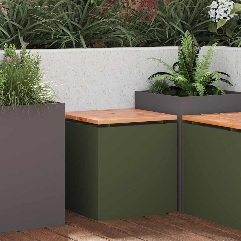 vidaXL Gartenbank Olive Grün 40 x 40 x 43 cm