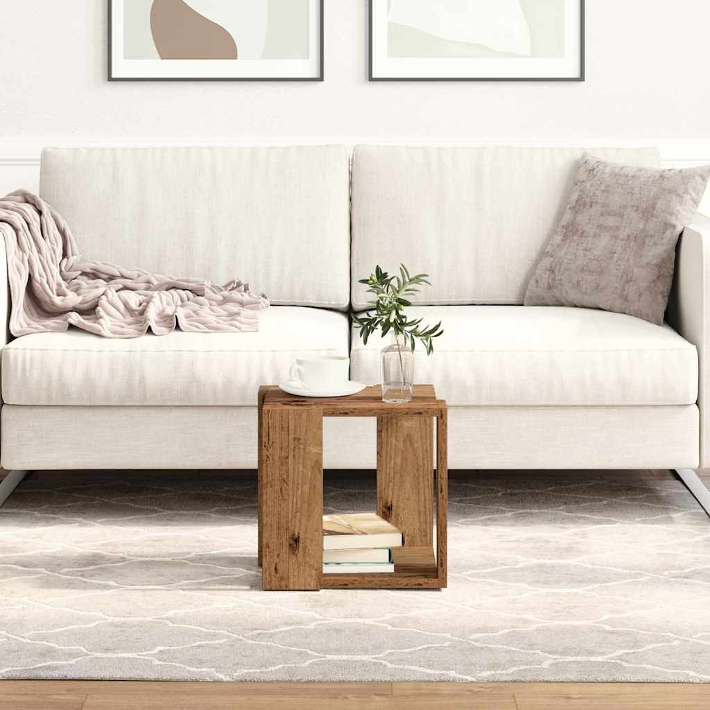 vidaXL Couchtisch Altholz 32 x 32 x 30 cm Holzwerkstoff
