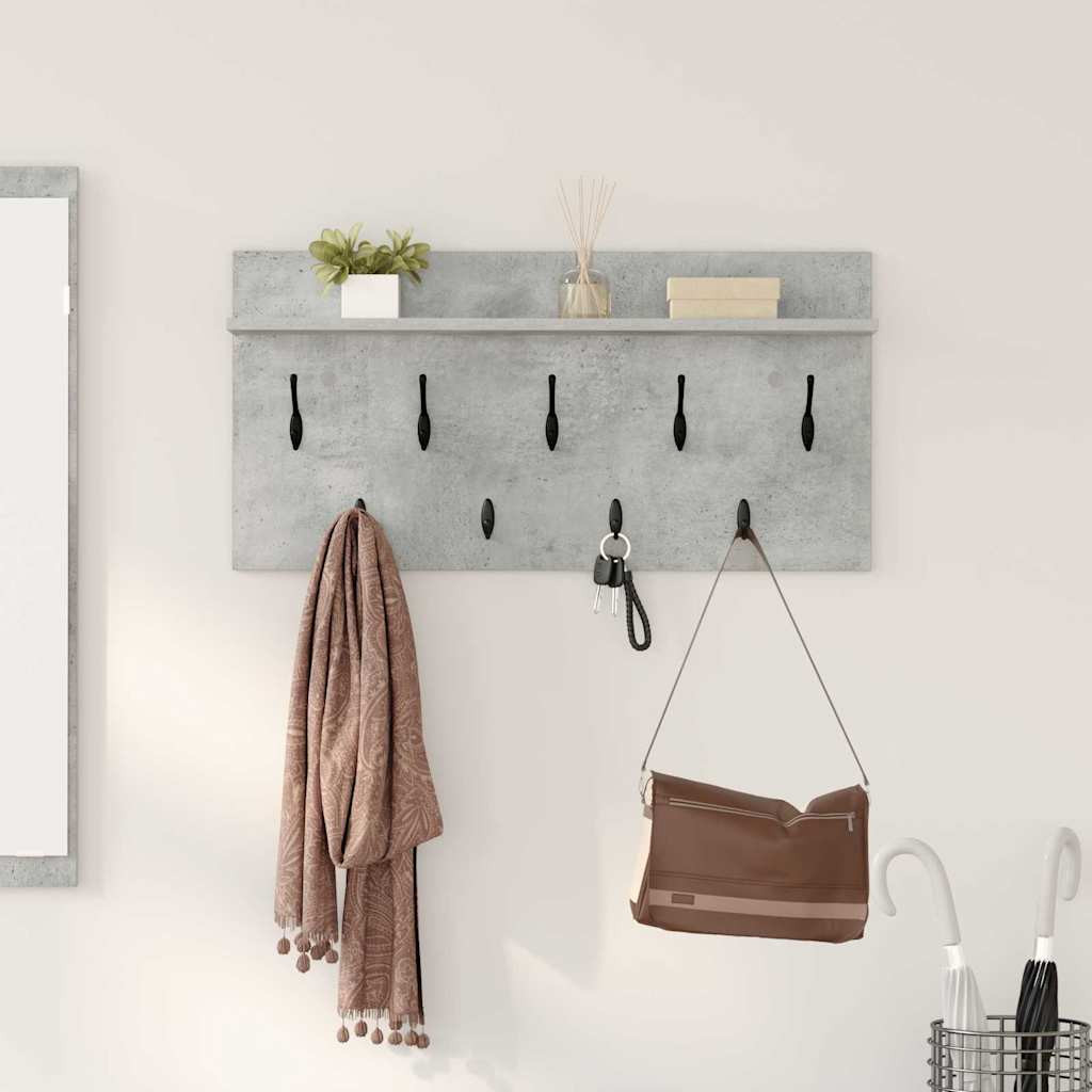 vidaXL Wandmontierter nachttisch mit Regal Beton Grau 80 x 40 x 12 cm