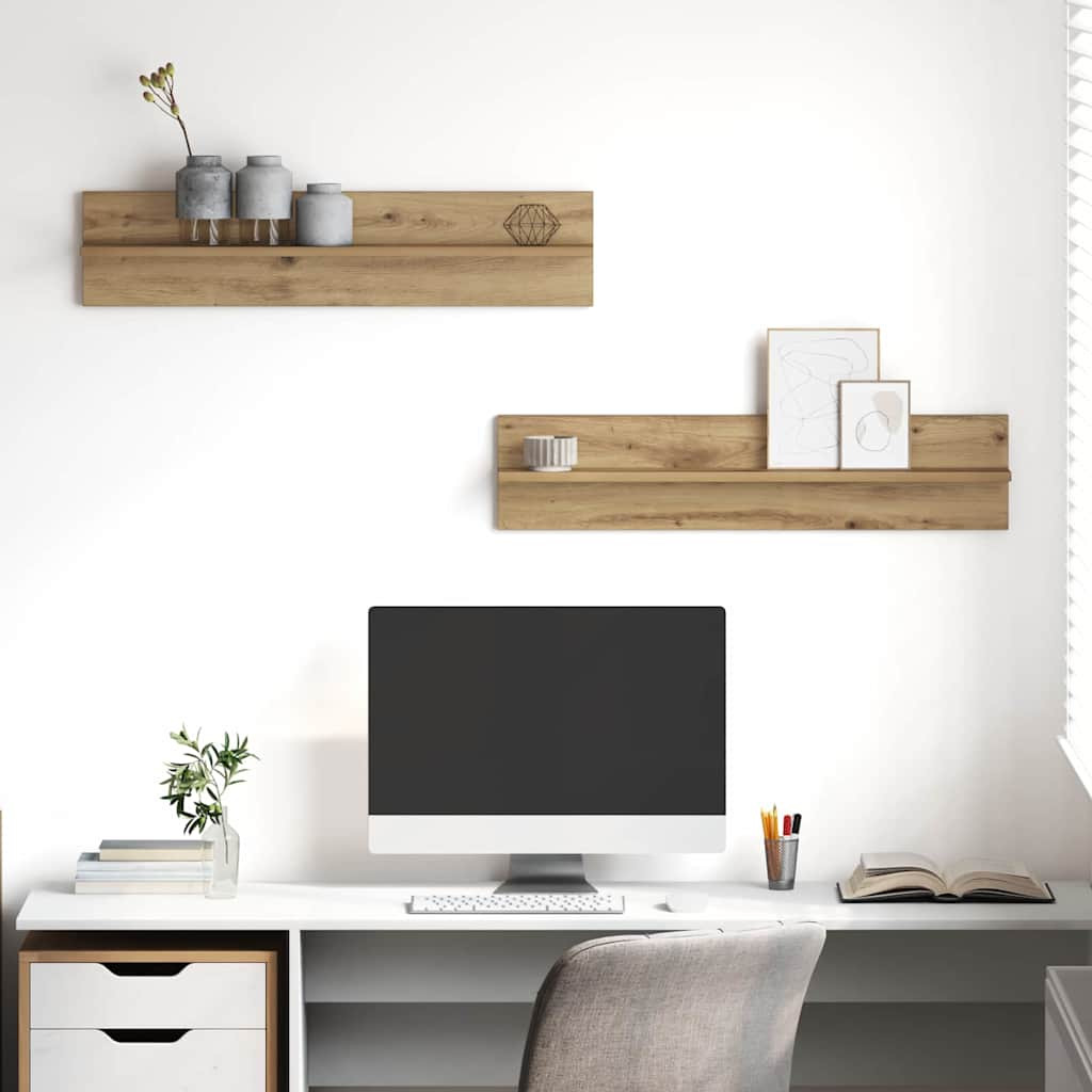 vidaXL Wandregal Wandhalterung 2 pcs Artisan-Eiche 80 x 11,5 x 18 cm