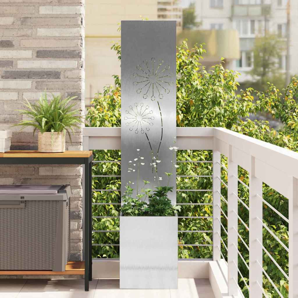 vidaXL Garten Sichtschutz-Leinwand Silber 32 x 32 x 150 cm Edelstahl