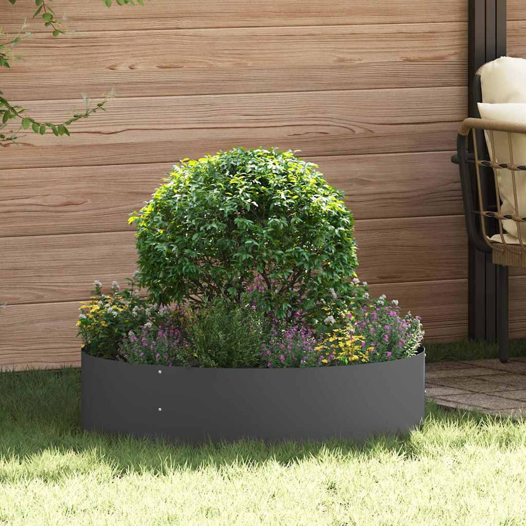 vidaXL Pflanzenring Schwarz 80 x 80 x 20 cm Kaltgewalzter Stahl