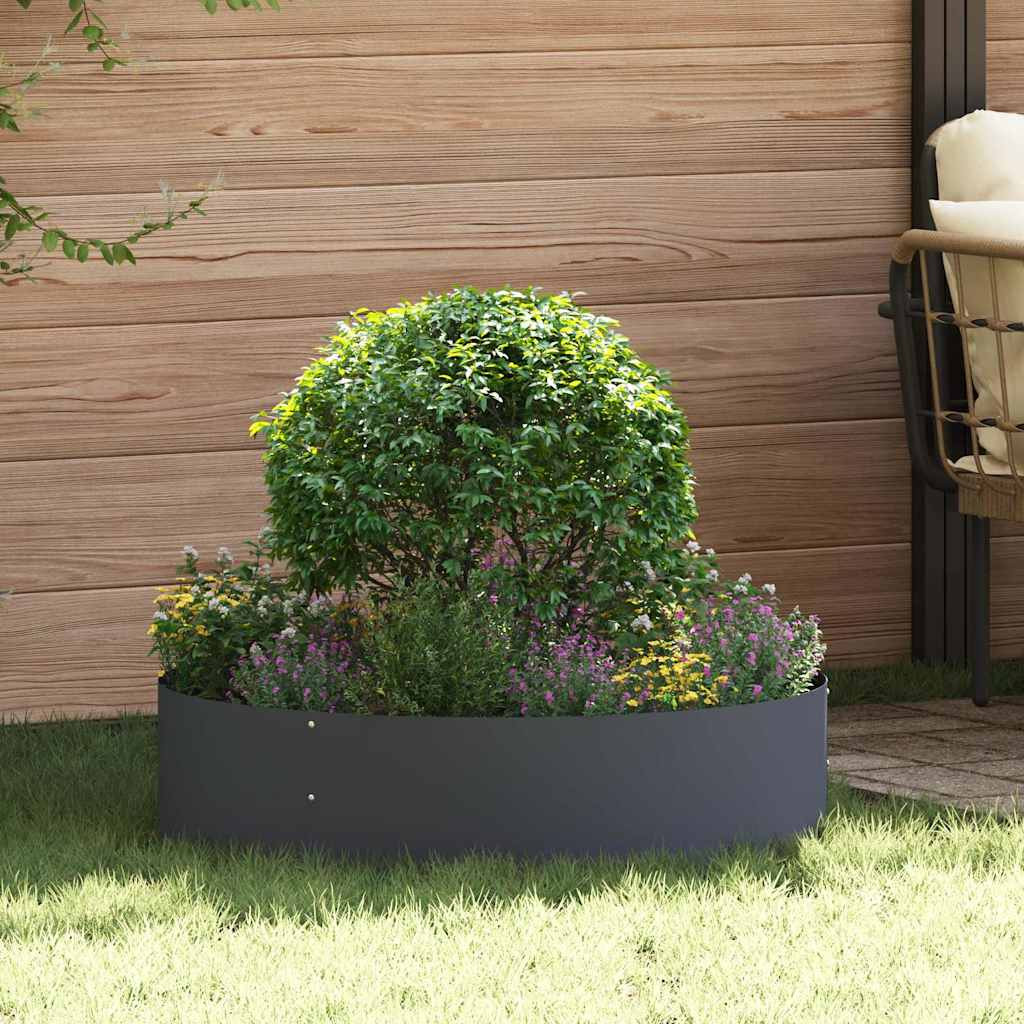 vidaXL Pflanzenring Anthrazit 80 x 80 x 20 cm Kaltgewalzter Stahl