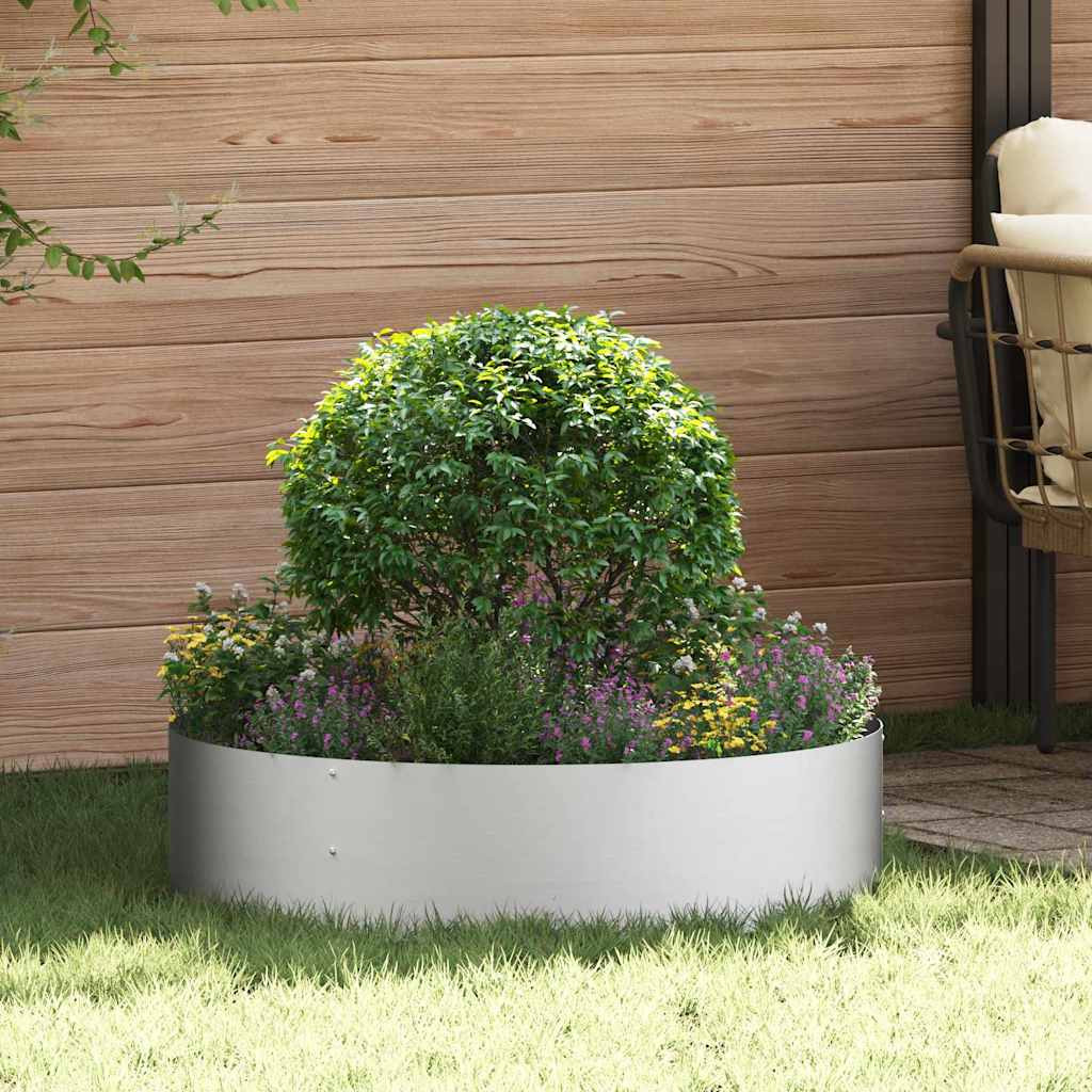 vidaXL Pflanzenring Silber 80 x 80 x 20 cm Verzinkter Stahl
