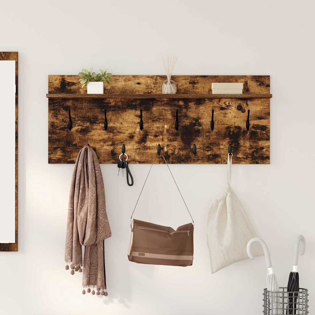 vidaXL Wandmontierter nachttisch Geräucherte Eiche 100 x 40 x 12 cm