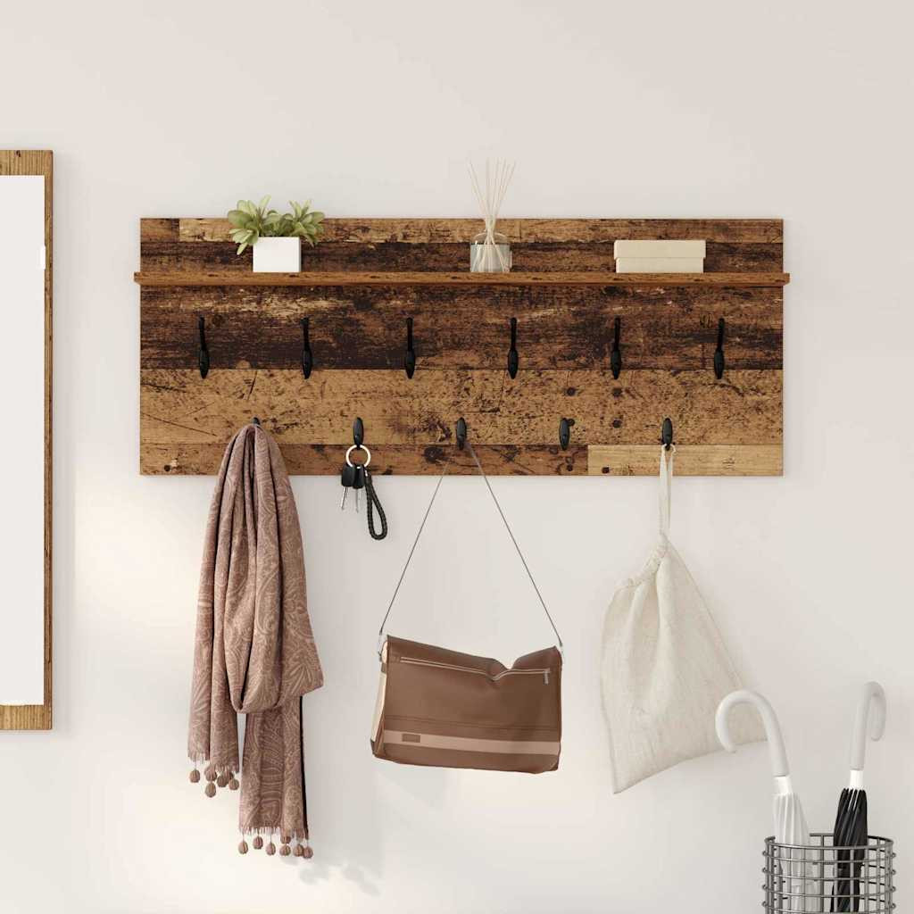 vidaXL Wandmontierter nachttisch mit Regal Altholz 100 x 40 x 12 cm