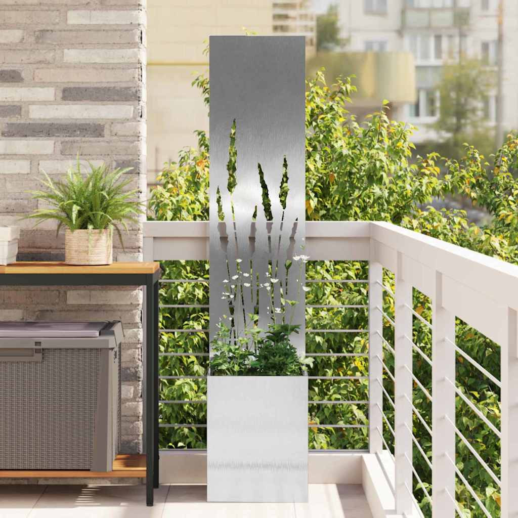 vidaXL Garten Sichtschutz-Leinwand Silber 32 x 32 x 150 cm Edelstahl