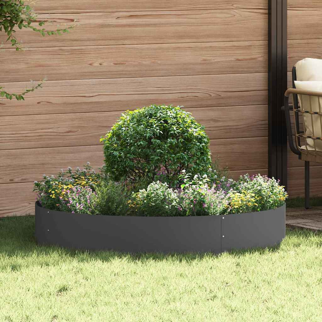 vidaXL Pflanzenring Schwarz 120 x 120 x 20 cm Kaltgewalzter Stahl