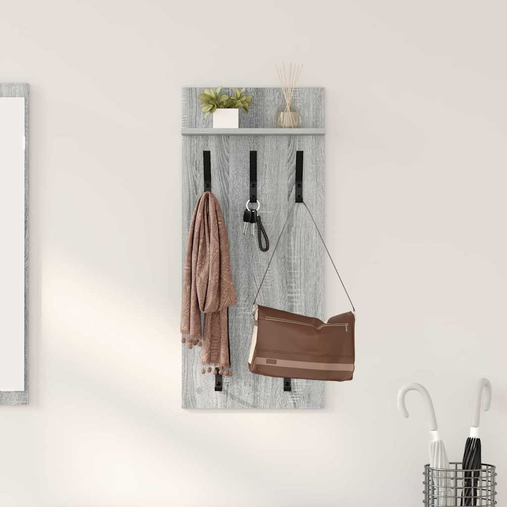 vidaXL Wandmontierter nachttisch Graues Sonoma 40 x 10 x 90 cm