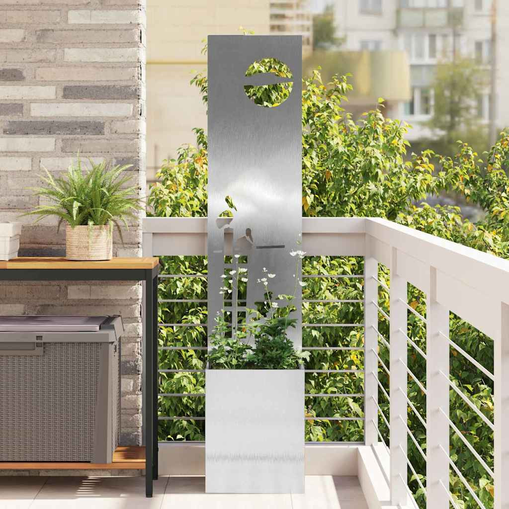 vidaXL Garten Sichtschutz-Leinwand Silber 32 x 32 x 150 cm Edelstahl