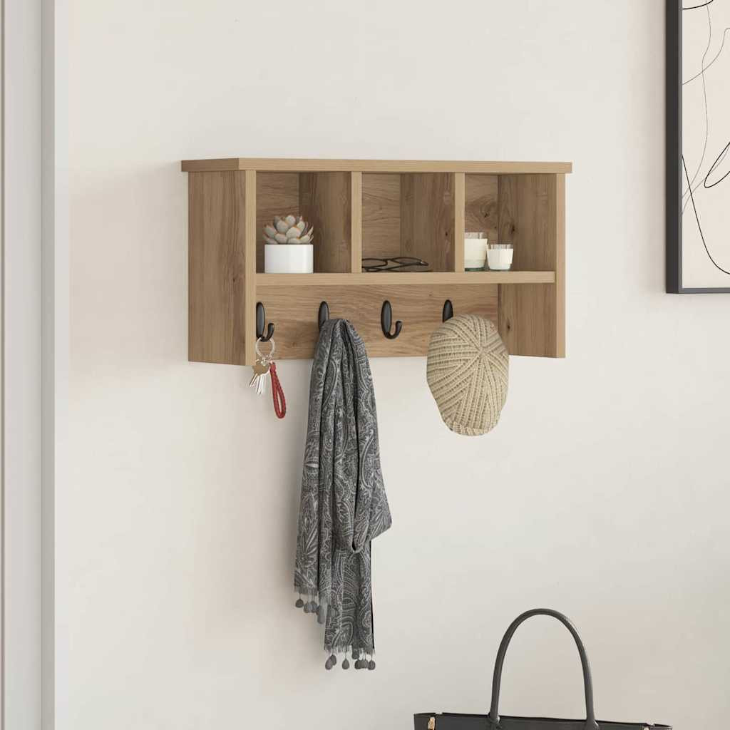 vidaXL Wandmontierter nachttisch Wandhalterung Artisan-Eiche