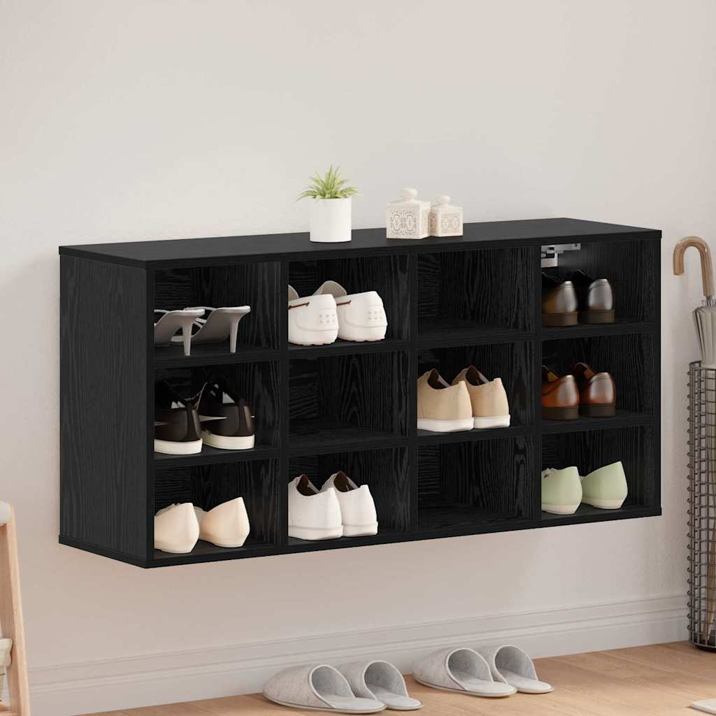 vidaXL Schuhschrank mit Regal Schwarz Eichen-Optik 103 x 30 x 51 cm