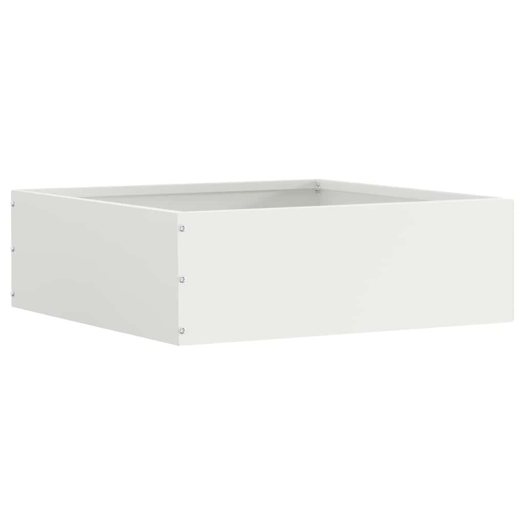 vidaXL Raseneinfassung Weiß 40 x 40 x 13 cm Stahl